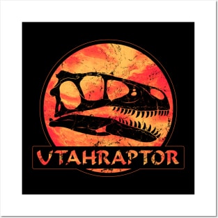 Utahraptor Fossil Skull Posters and Art